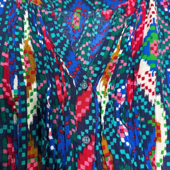 Maeve Anthropologie Shirt Womens 0 Multicolor Aztec Drop Waist Western Tunic - Picture 7 of 10